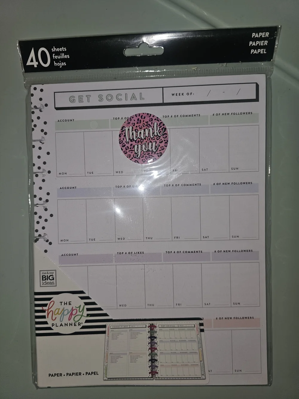 🩷 The Happy Planner Get Social 40-Sheet Dashboard
